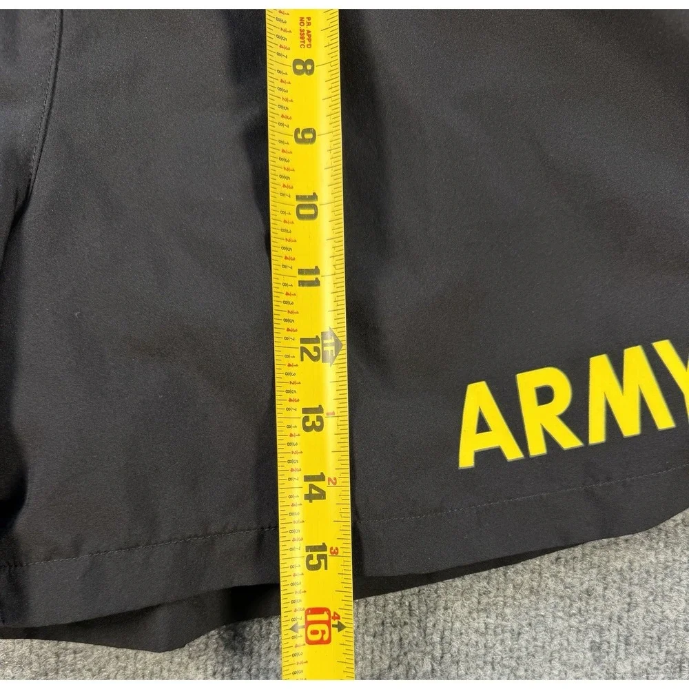 UNICOR Mens Medium APFU Army Training Shorts Black Yellow Logo PT Trunks 5